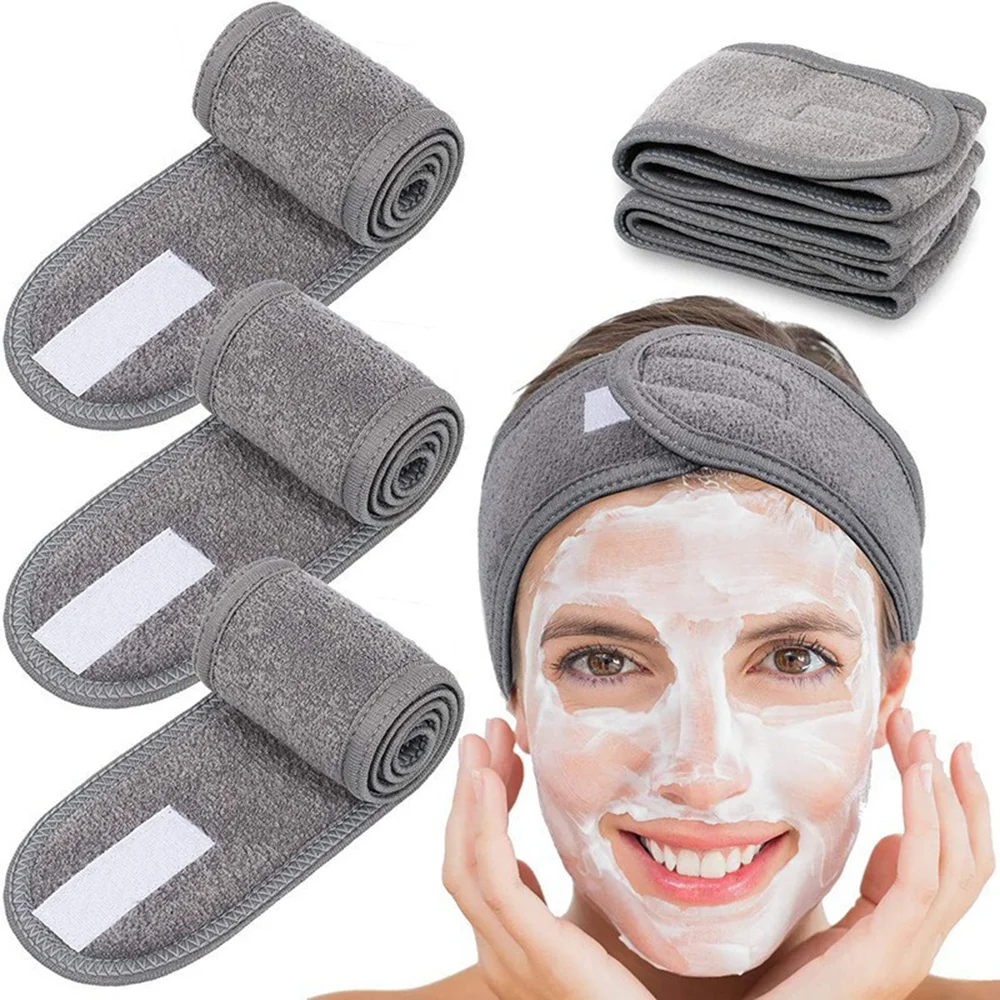 Women Adjustable SPA Facial Headband Bath Makeup Hair Band Headbands for Face Wa