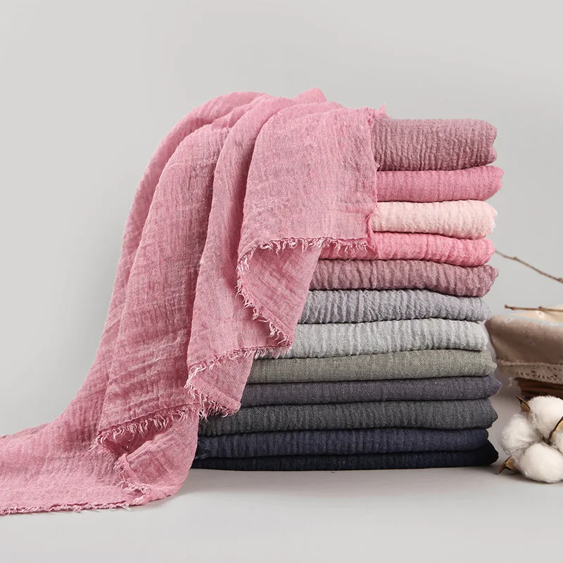 Women Cotton Linen Scarf Shawl Hijab Muslim Long Headscarf Scarves Head Wraps So