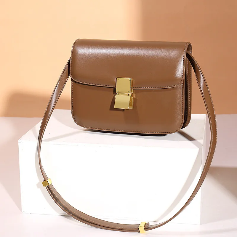 Women’s Genuine Leather Shoulder Bag 2022 Trend Brand Small Square Bags Luxury D