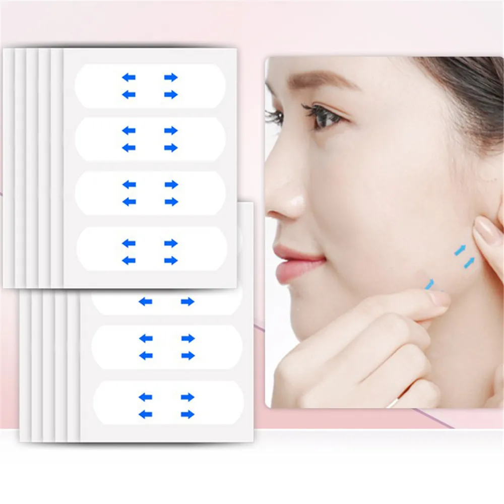 40Pcs/10Sheets/Pack Waterproof V Face Makeup Adhesive Tape Invisible Breathable 