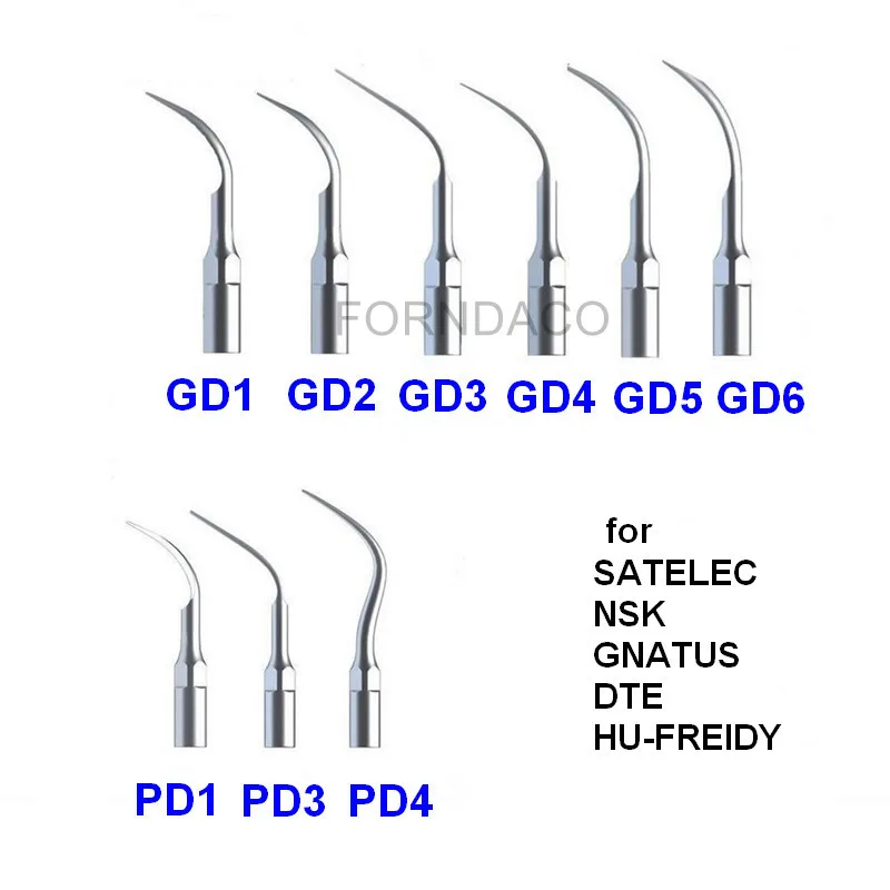 5pcs Ultrasonic Scaler Scaling Tips fit SATELEC NSK GNATUS DTE HU-FREIDY Handpie