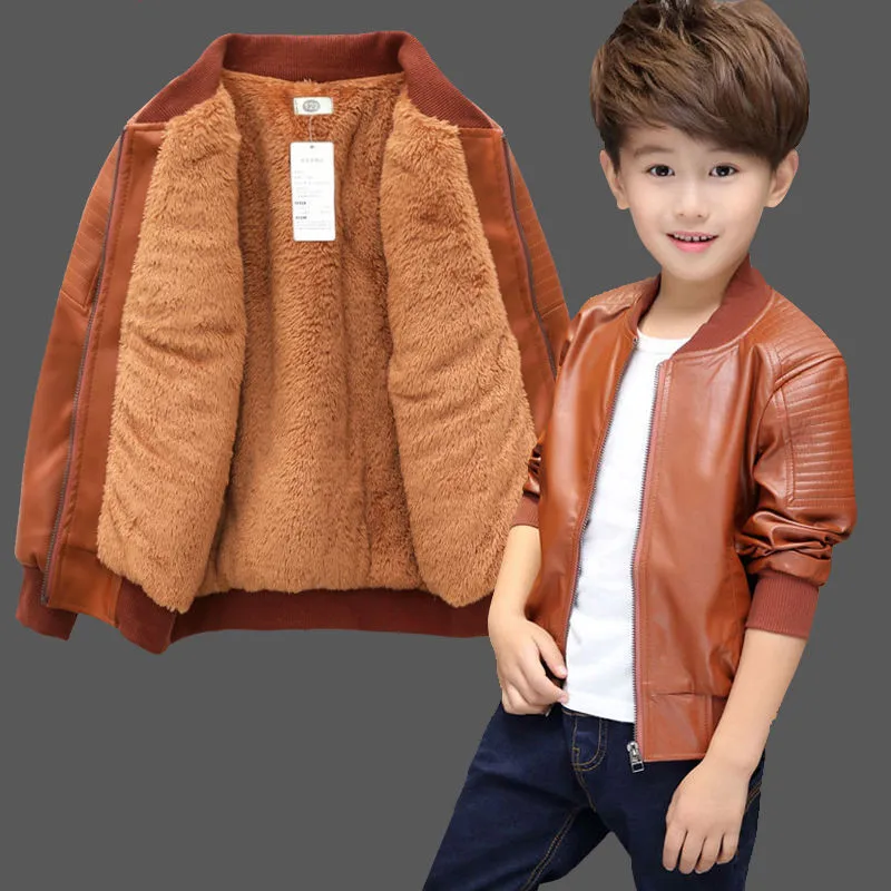 Boys Coats Autumn Winter Fashion Children's Plus Velvet / No Velvet Two styles W