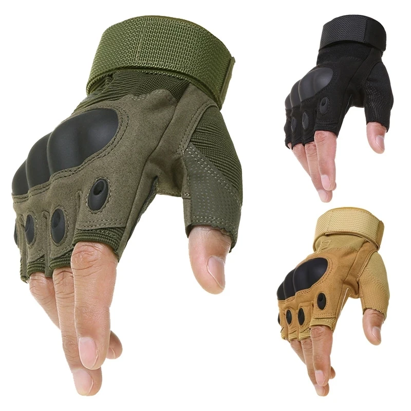 Armor Protection Shell Tactical Gloves Half Finger Sports Gloves Fitness Hiking