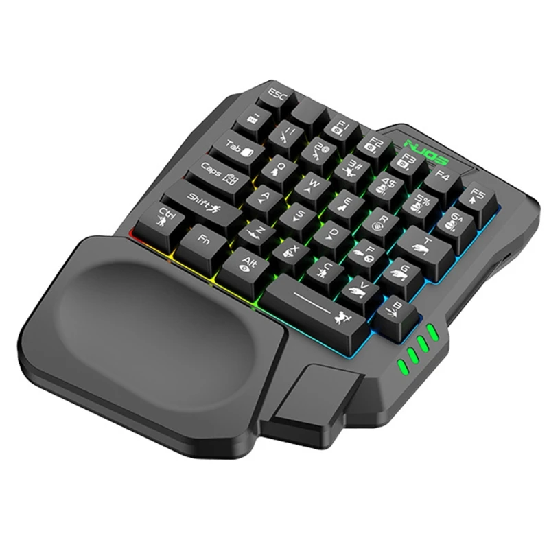 USB Keyboard One-handed Wired 35 Keys Luminous Gaming Keyboards For Tablet Color