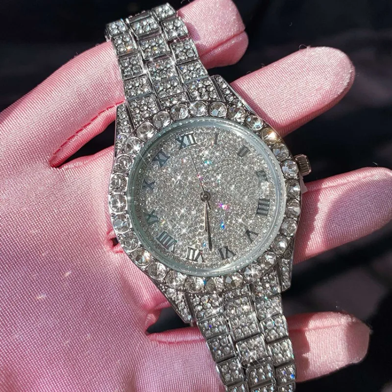Luxury Shining Diamond Watch Women Brand Quartz Gold Bracelet Watches Ladies Zir