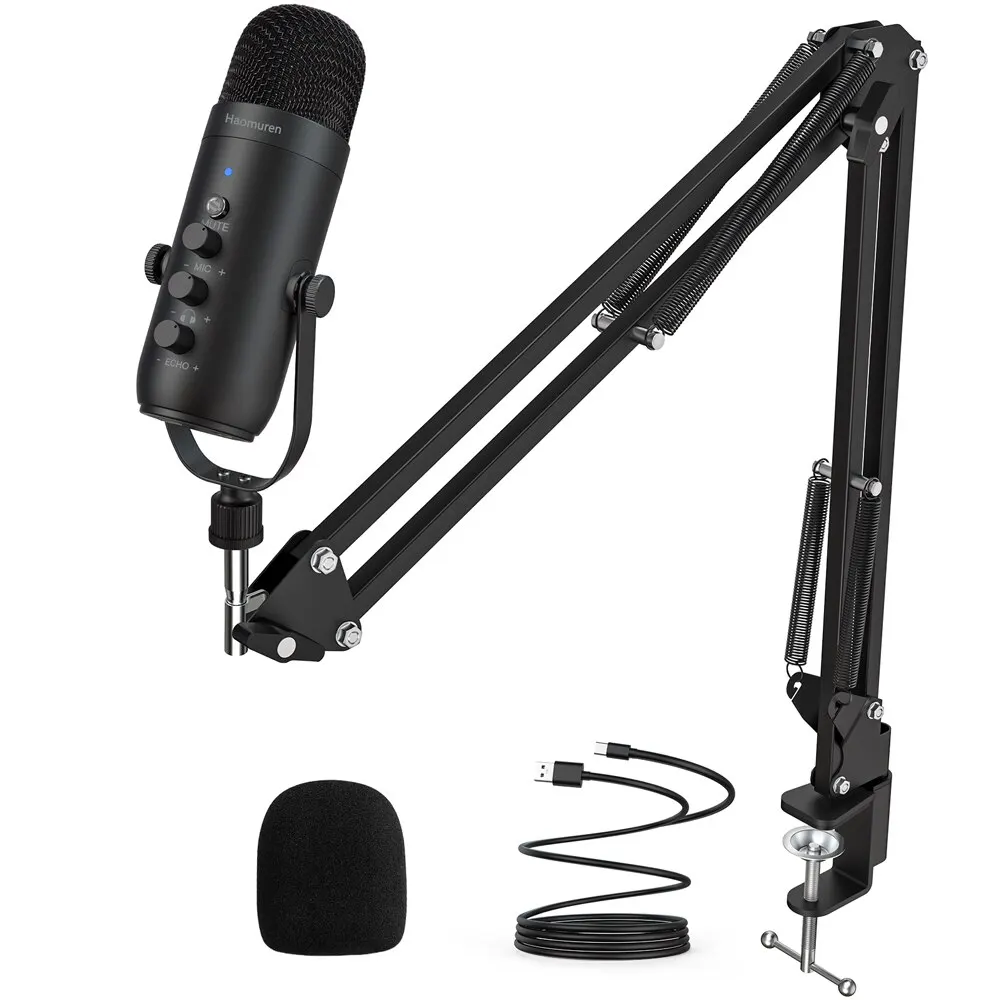 Professional USB Streaming Podcast PC Microphone Studio Cardioid Condenser Mic K