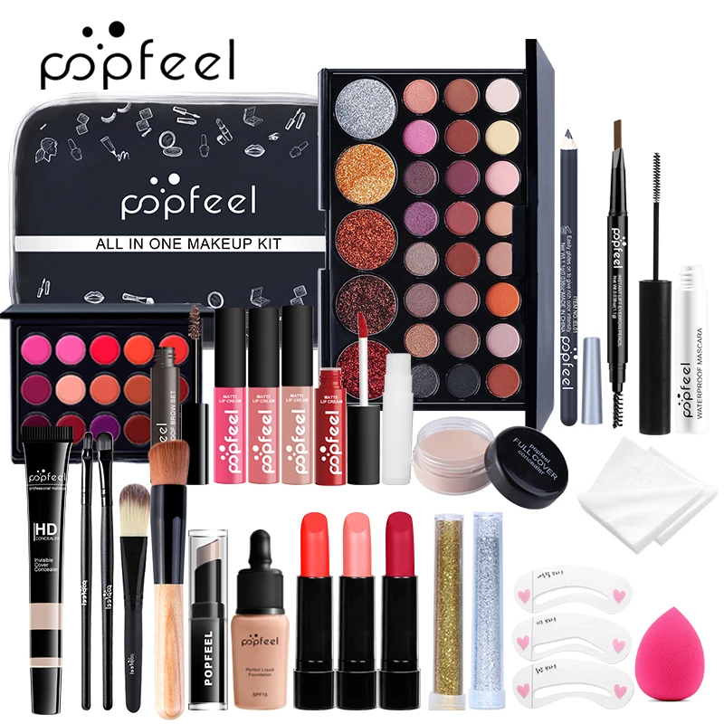 Makeup Kit Set, Cosmetic Set, Eyeshadow Palette, Lip Gloss Set, Liquid Lipstick,