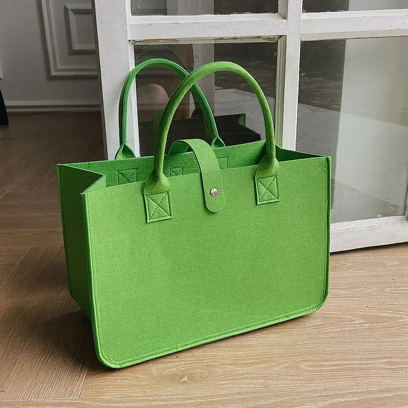 New Shopping Handbag Women's 2024 Handbag Large Capacity Open Fashion Felt Shopp