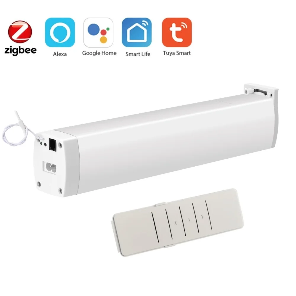 Tuya Smart WiFi Electric Curtain Motor, Timing APP, Remote Control for Alice, Al