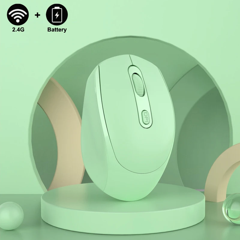 2.4G Wireless Mouse Gaming Mouse Battery Macaron Multicolor Wireless Mouse Mute