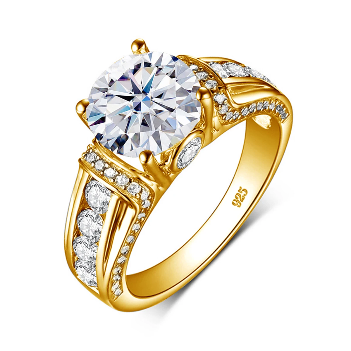 High Quality 2ct Moissanite Ring Solid 925 With Certificate Original Engagement 