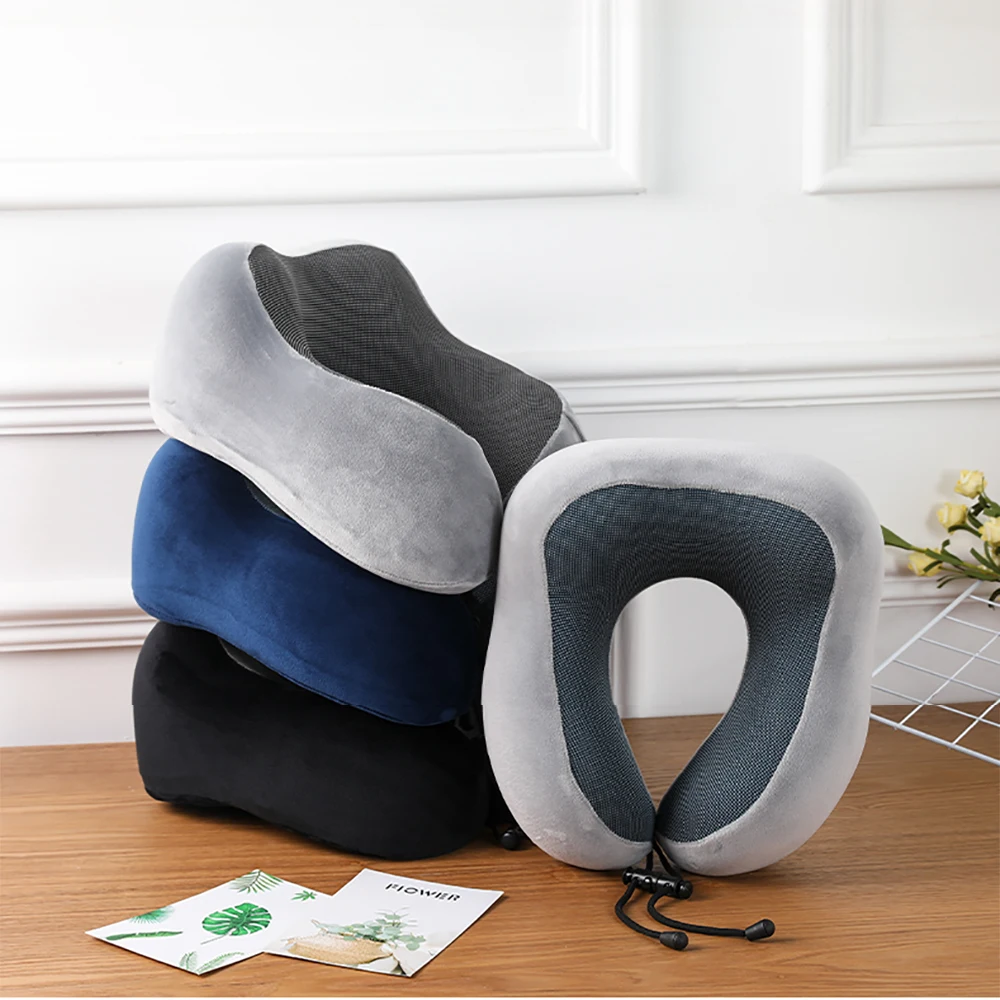 Car Pillows Memory Foam Soft Neck Supportor Travel Cushion U Shaped Neckrest Pad