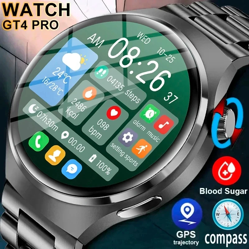 For Huawei GT4 PRO Smart Watch Men Watch 4 Pro AMOLED HD Screen Bluetooth Call G