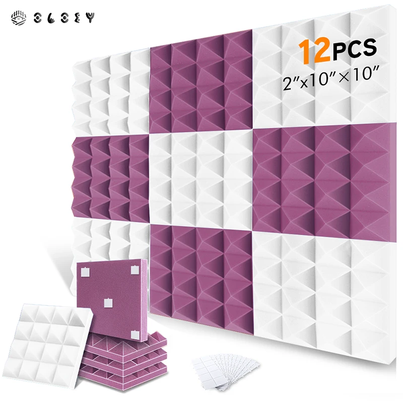 Wall soundproofing panels 12 Pcs, Studio Acoustic Foam Soundproofing Panels, Mus