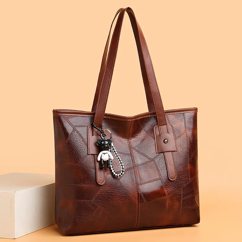 Korean Version Trendy Women's 2024 New Large Capacity Tote Bag with Horizontal S