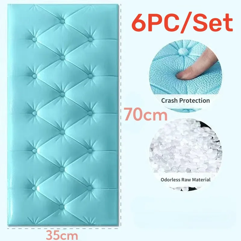 3-6pc/Set Self Adhesive Tile Wall Sticker Home Decor 3D PVC sticker Covers For K
