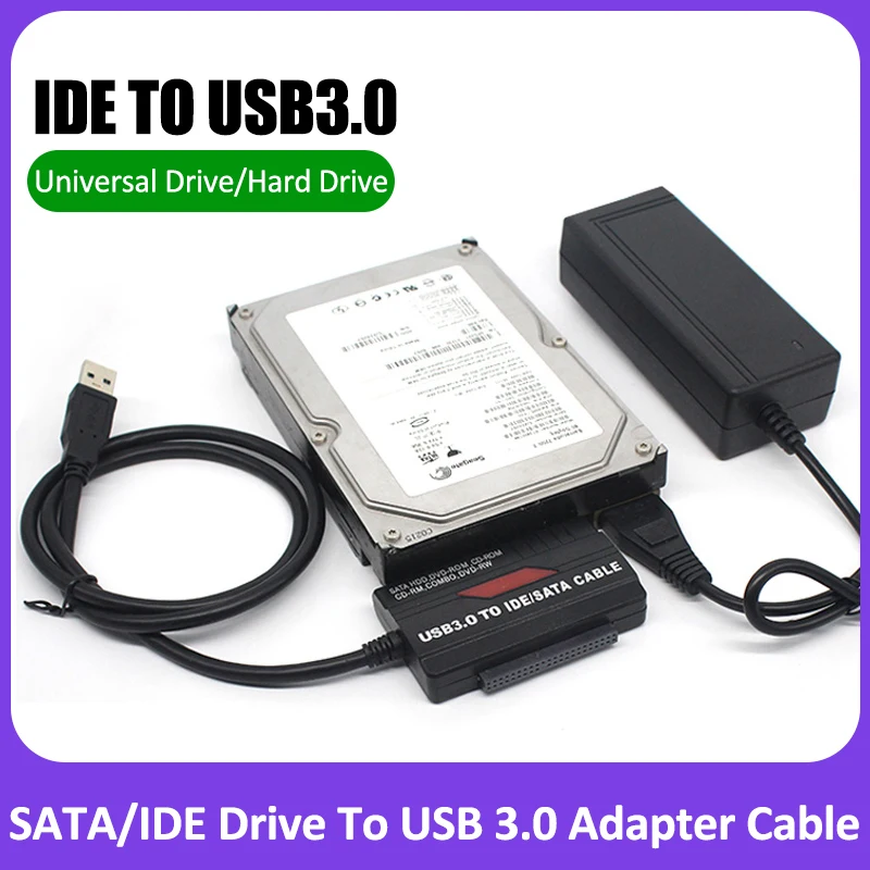 3 In 1 SATA/IDE Drive To USB3.0 Adapter Converter Cable For PC Notebook Laptop 2