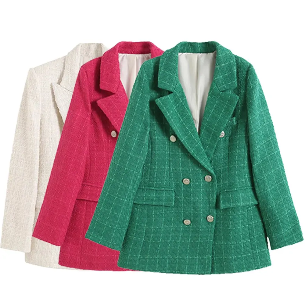 BMURHMZA Women's New Fashion Solid Color Coarse Textile Vintage Texture Simple C
