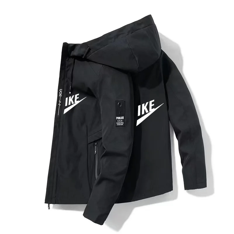 Men's Casual Motorcycle Jacket, windproof and waterproof, zip-up sport Shirt, Ou