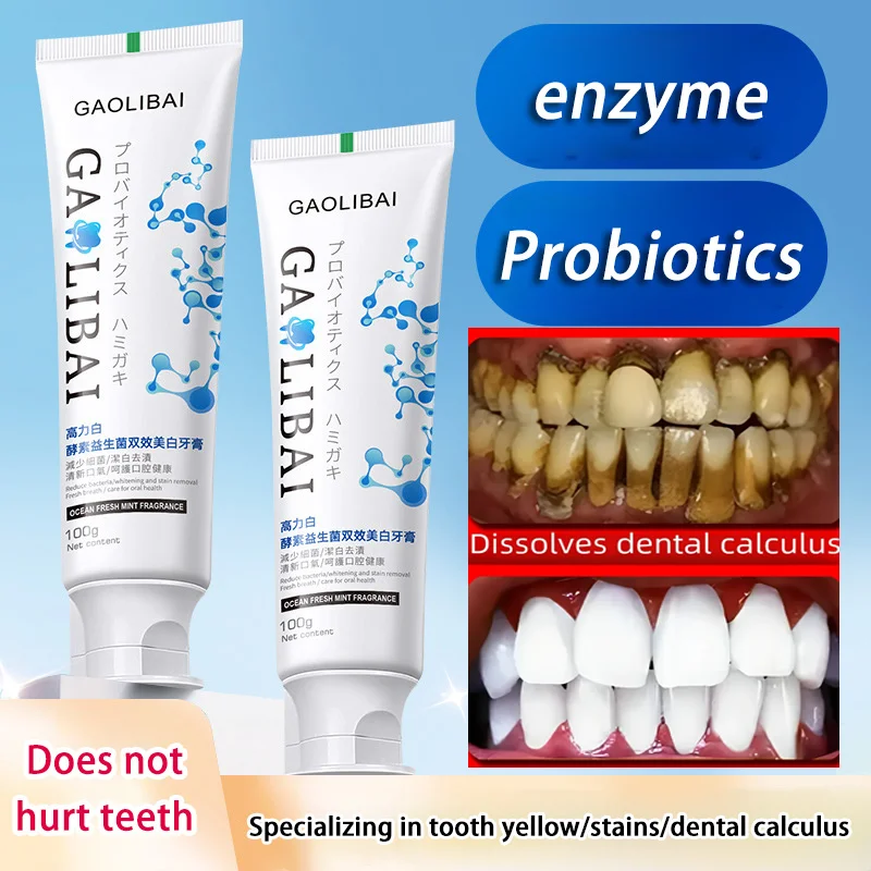 Enzyme Probiotic Whiten Toothpaste Freshen Breath Reduce Oral Bacteria Prevent P