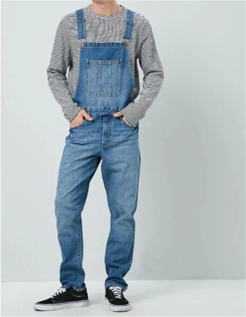Men's Street Casual Suspenders Pants 2023 Fashion Cool Jumpsuit Youth Straight J