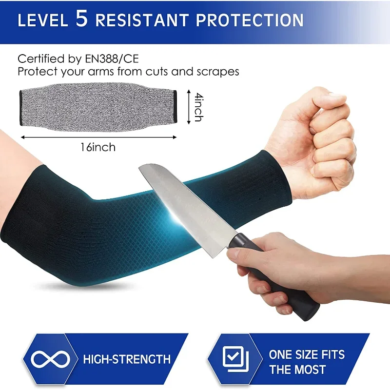 1pcs Level 5 HPPE Outdoor Work Safety Arm Guard Sleeve Anti-Cut Welding Protect