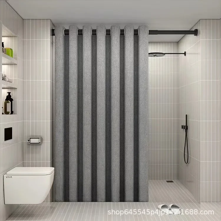 High-end Bathroom Shower Curtain Waterproof Mold-proof Partition Warm Light-bloc