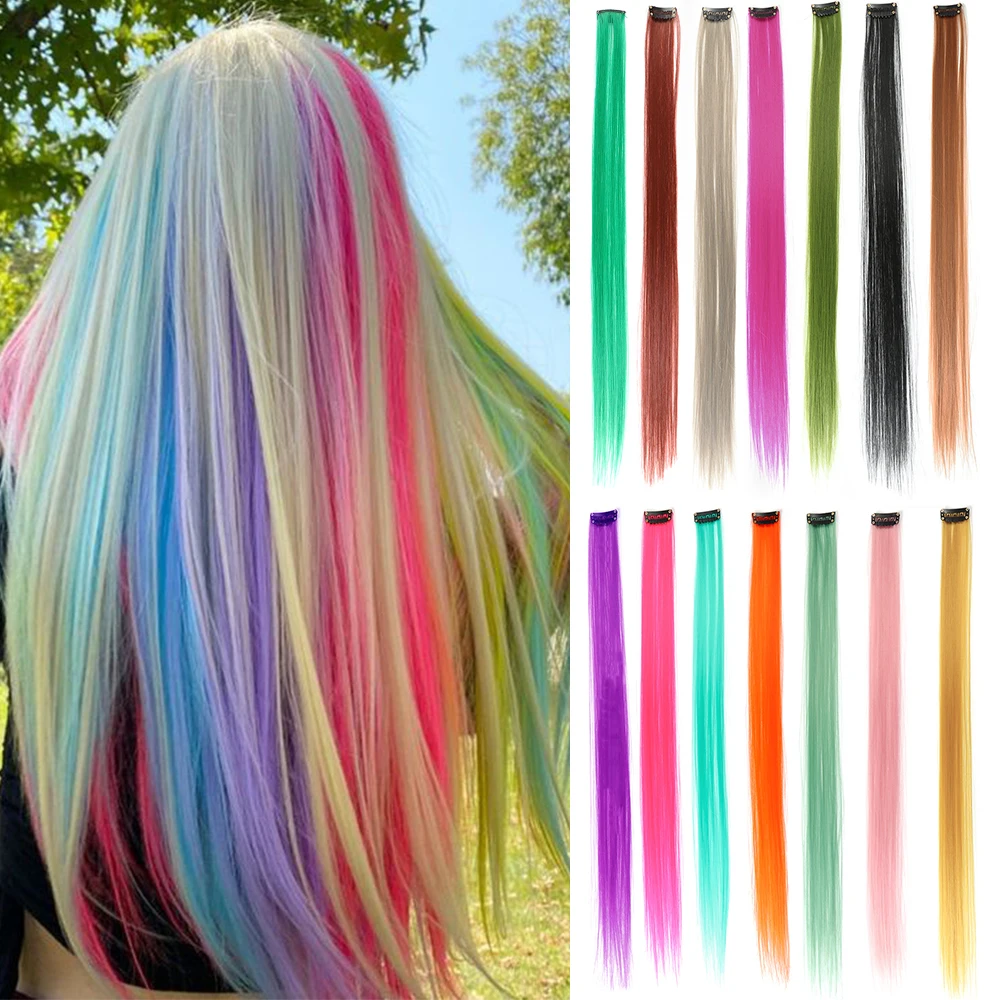 LANSA Synthetic Hair Extensions With Clips Heat Resistant Straight Hair Extensio