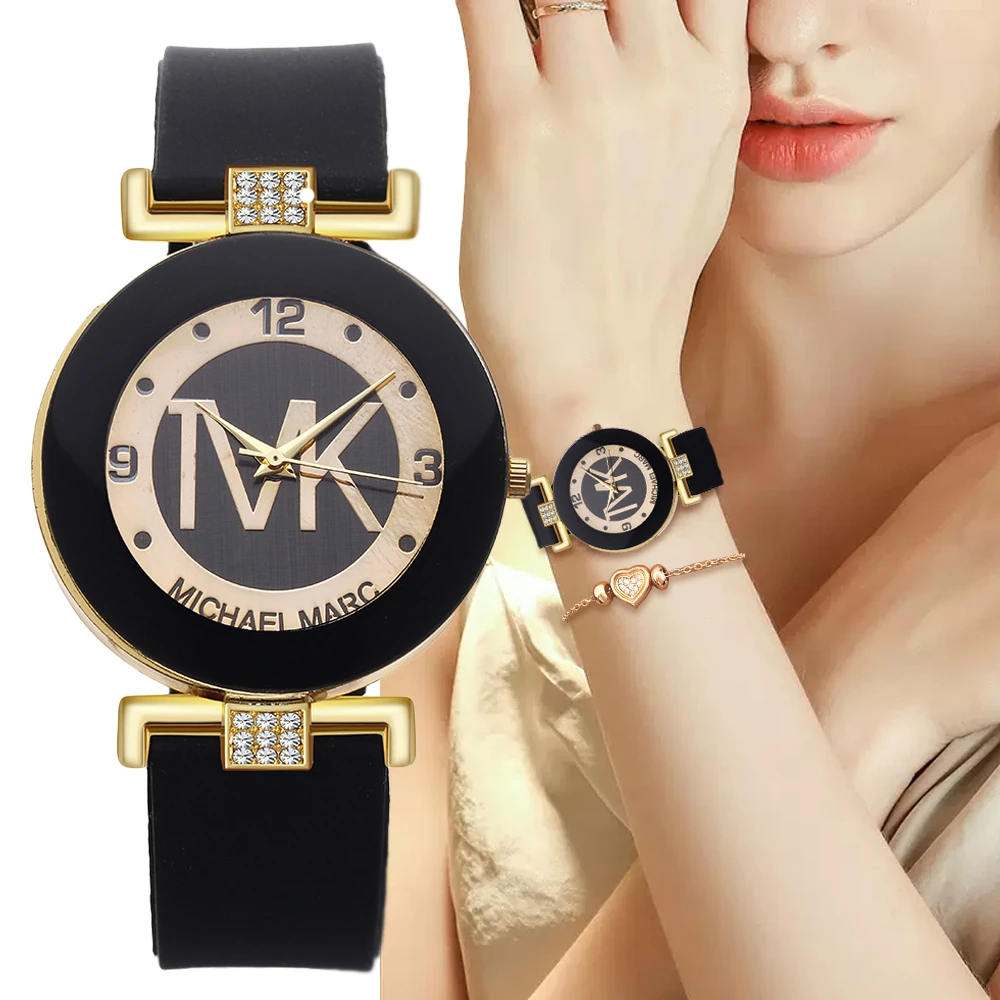 Fashion TVK Brand Women's Watch Simple Luxury Rhinestone Watch for Women Quartz 