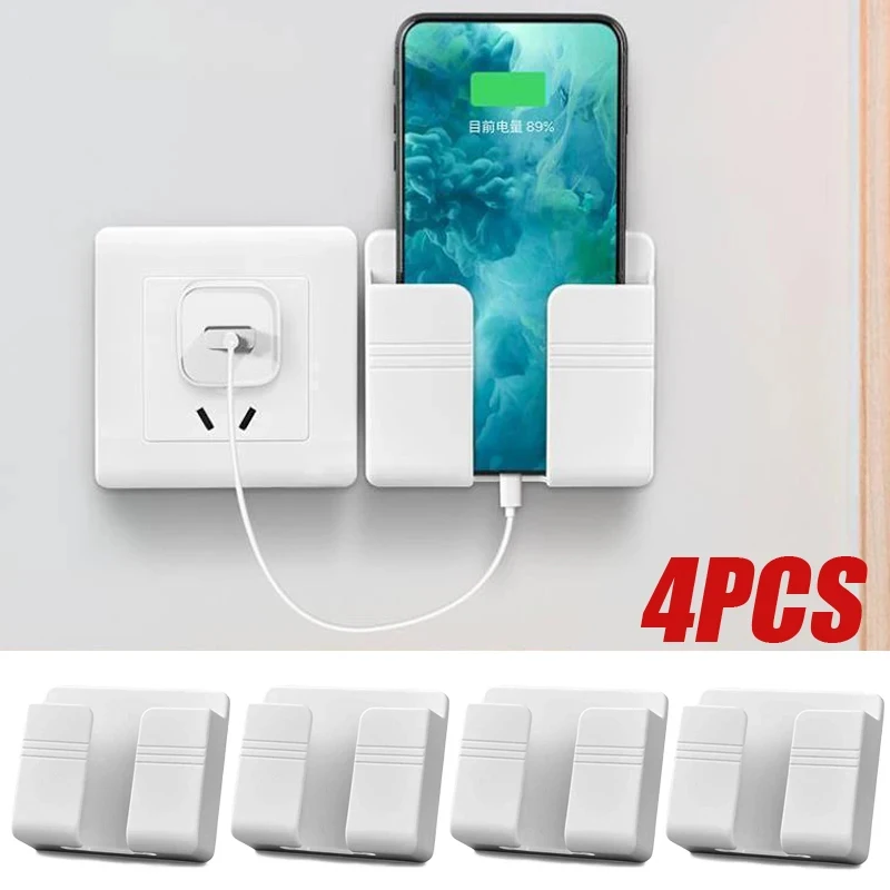 1-4pcs Wall Mounted Storage Box Multifunction Punch Free Organizer TV Remote Con