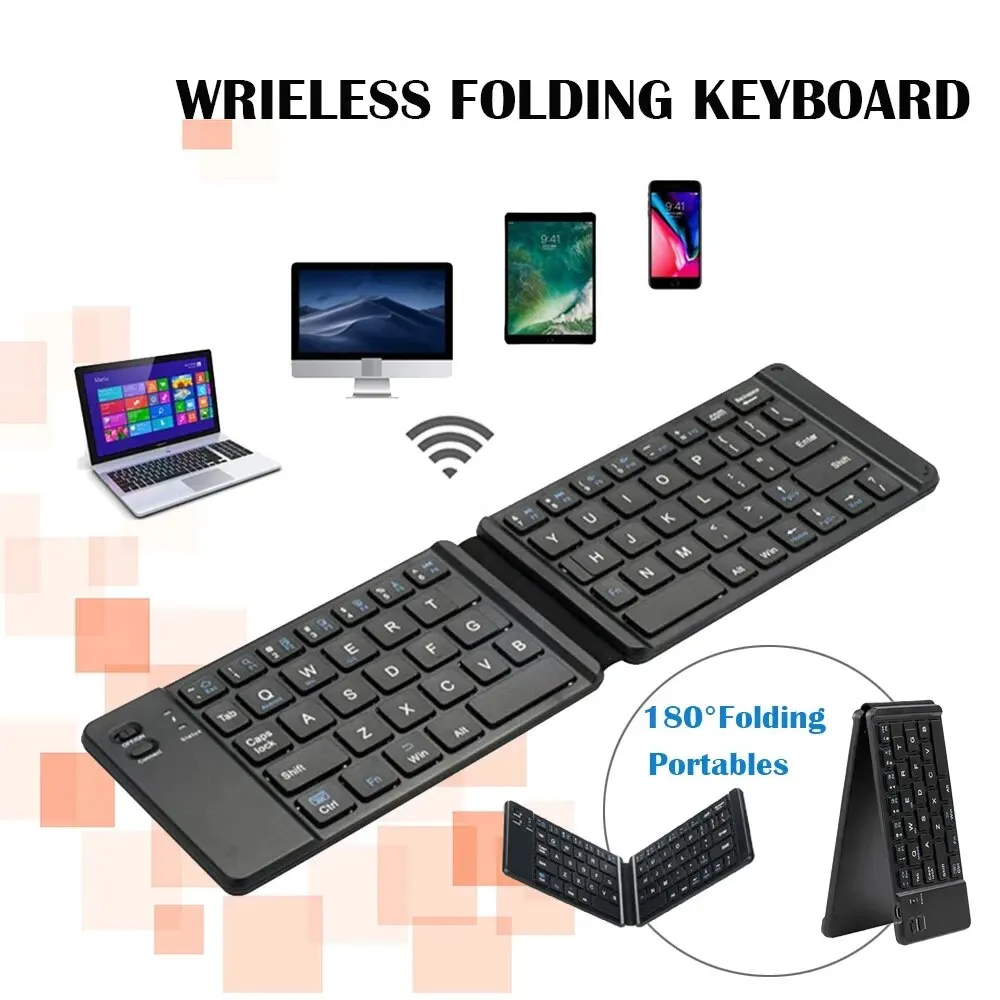 Folding Bluetooth Keyboard For IPAD Mobile Tablet Notebook Portable Office Mini