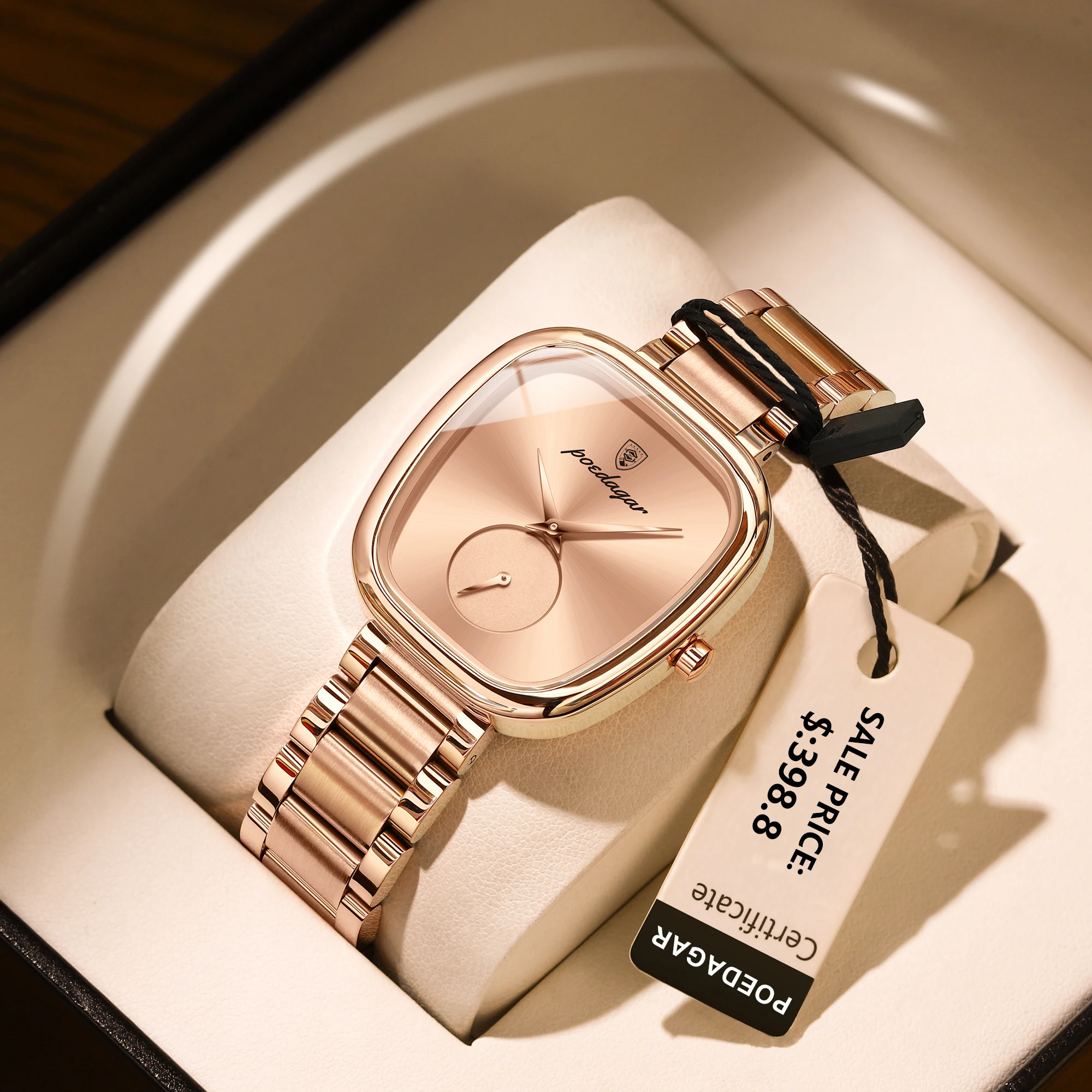 POEDAGAR Luxury Watch for Woman Waterproof Stainless Steel Quartz Ladies Watch H