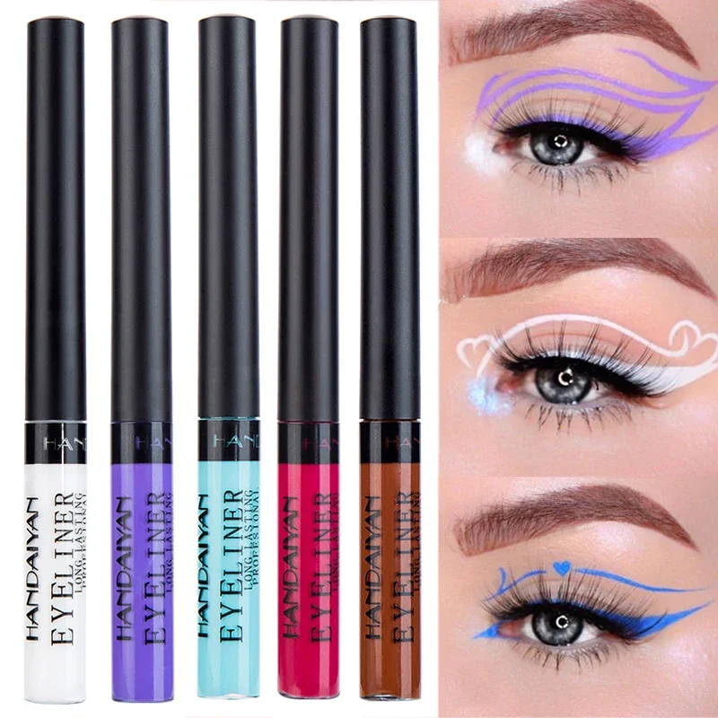 Matte Neon Liquid Eyeliner Pen 12 Colors Waterproof Fast Drying Lasting Blue Whi