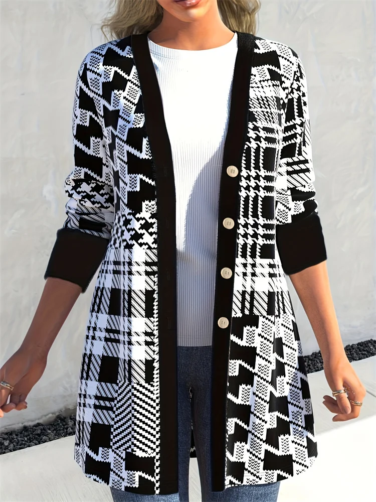 Plus-size spring and summer new women's casual fashion cardigan long-sleeved jac
