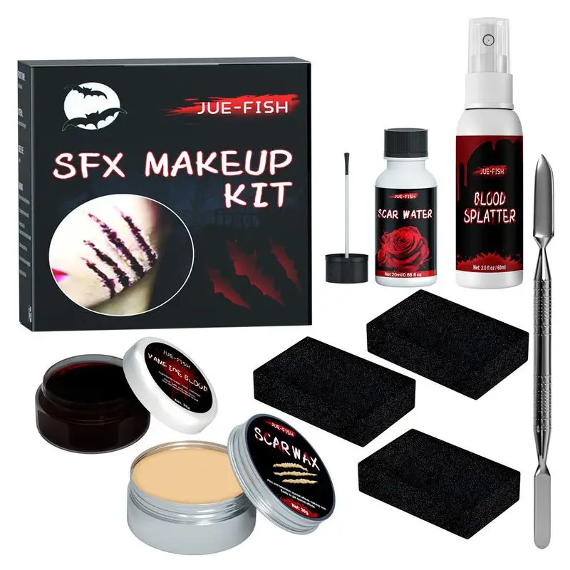 Halloween Particular Effects Fake Scar Wound Makeup Kit Bag | Halloween Horror C