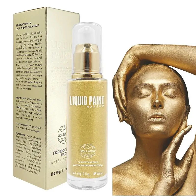 Gold Face Paint Stick Blendable Full Body Paint Sticks Sweatproof Waterproof Bod