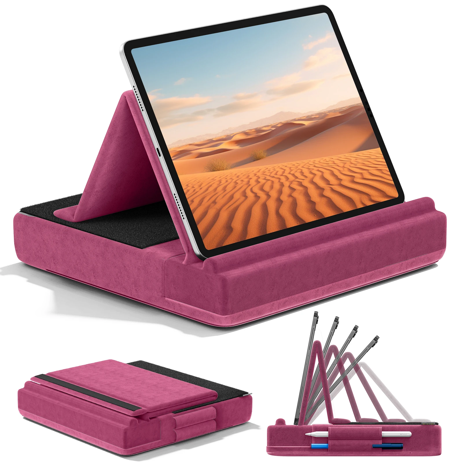 KDD Upgraded Tablet Pillow Stand Multi-Angle Viewing Ipad Holder for Lap Bed and