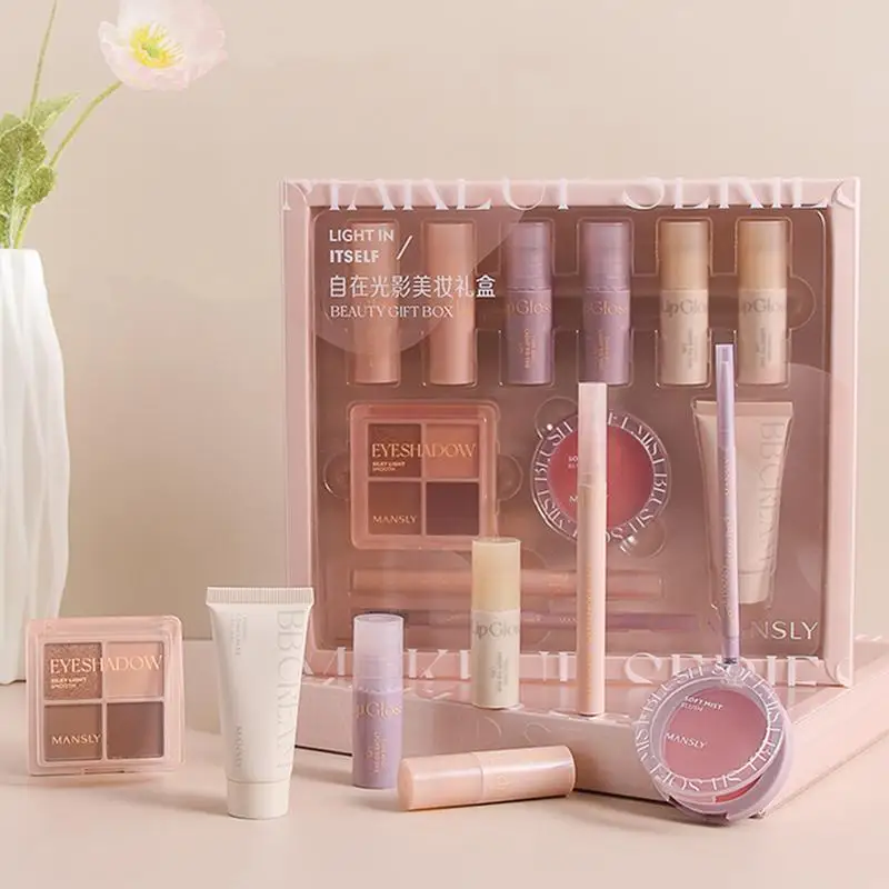 Face Makeup Kit Multipurpose Women's Makeup Set Start Up Makeup Kit Lip Gloss, E