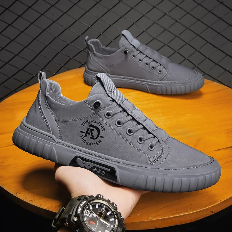 Canvas Shoes Breathable Men Sneakers Casual Walking Flats Slip-on Summer Working