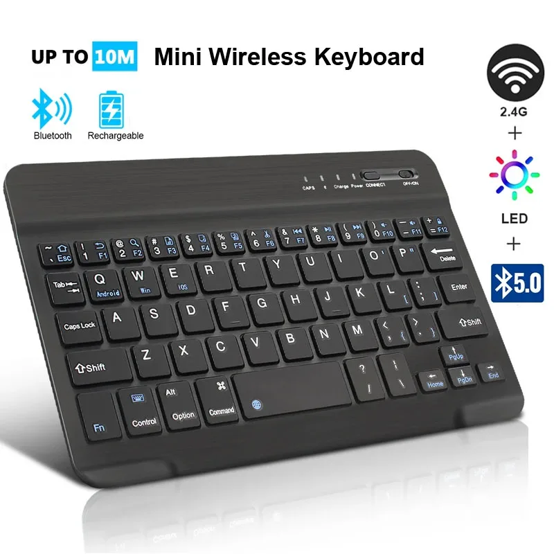 Bluetooth Wireless Keyboard Mini Keyboard For MacBook iPad 2.4G Rechargeable Gam