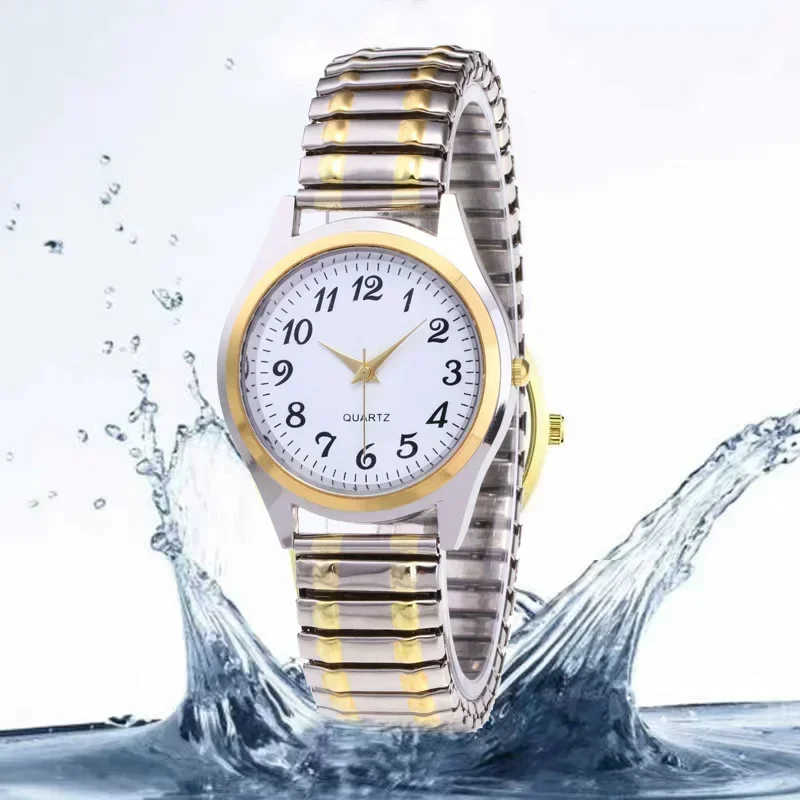 Man Women Couple Wrist Watches Stainless Steel Band Alloy Lovers Business Quartz
