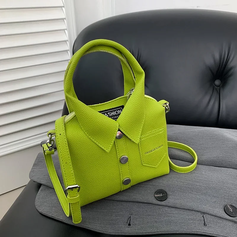 PU Square Compact Shoulder and Crossbody Bags Zipper Unique Design High Quality 