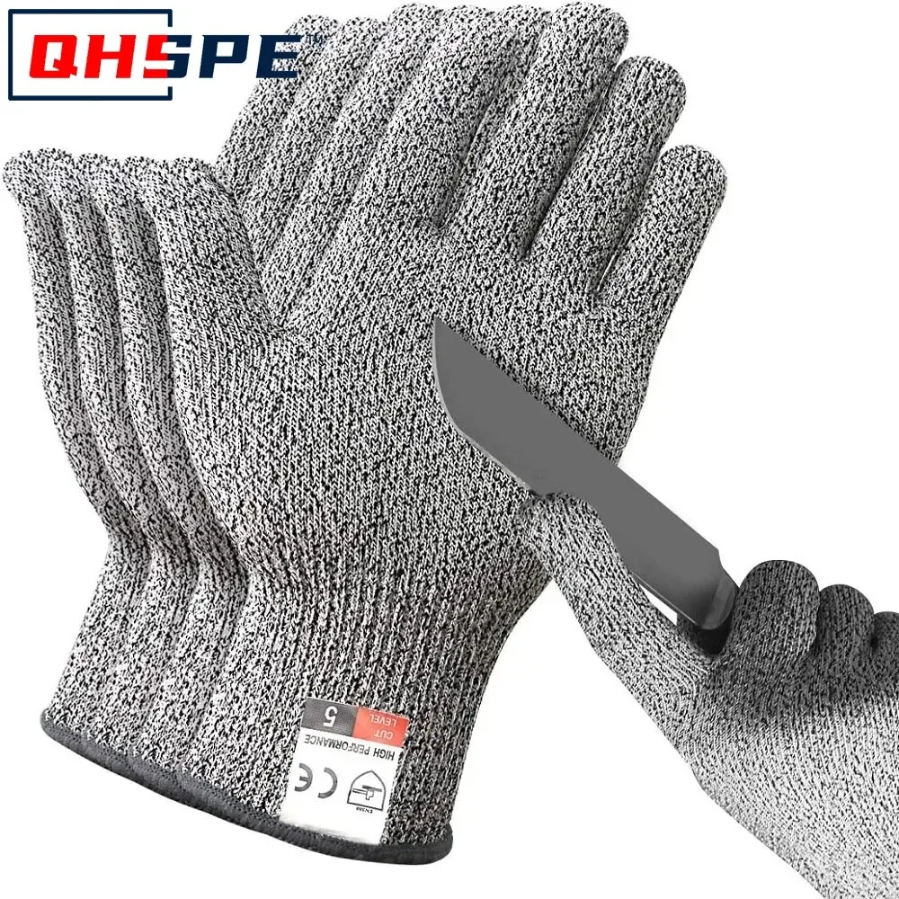 Grade 5 Cut Resistant Gloves Kitchen HPPE Scratch Resistant Glass Cutting Safety