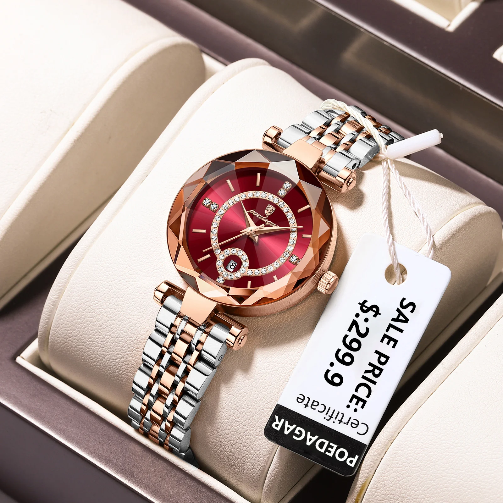 POEDAGAR Luxury Watch For Woman High Quality Diamond Ladies Quartz Watch Waterpr