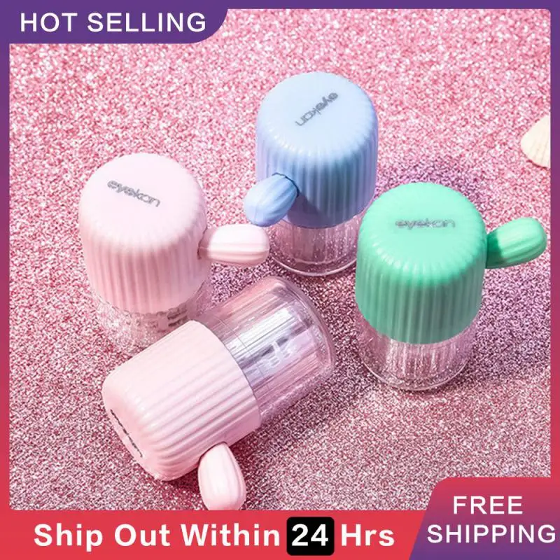1Pc Contact Lens Cleaner Portable Manual Cleaning Cosmetic Contact Box Travel Co