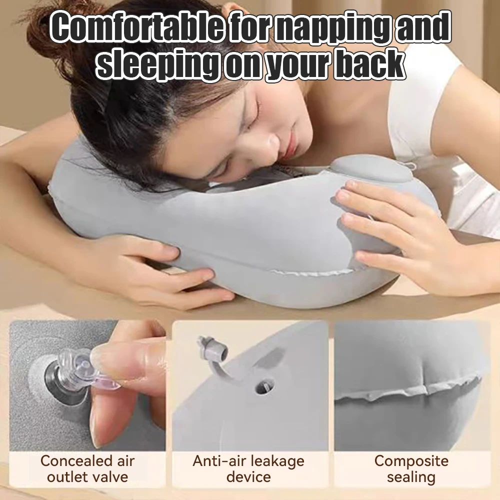 (1pc)Inflatable Pillow Travel TPU Pressed U-shaped Pillow Outdoor Travel Portabl