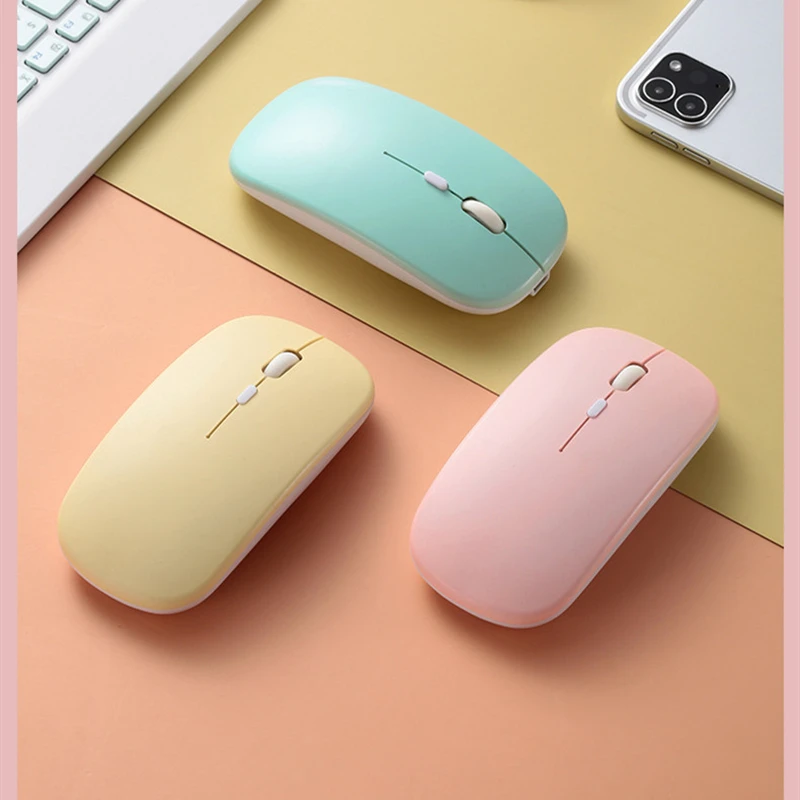 Rechargeable Wireless Bluetooth Mouse For iPad Samsung Huawei MiPad 2.4G USB Mic