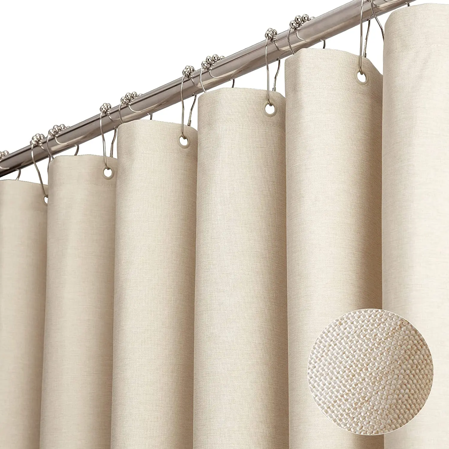 Linen Shower Curtain Luxury Bathroom Waterproof Thick Fabric Bath Curtains Batht
