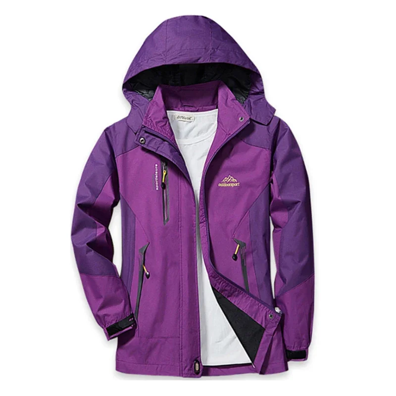 Women Autumn Trekking Jacket Outdoor Hiking Rain Coat Windbreaker Waterproof Hoo