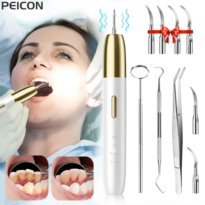 Ultrasonic Dental Scaler Teeth Tartar Eliminator Dental Plaque Calculus Remover 